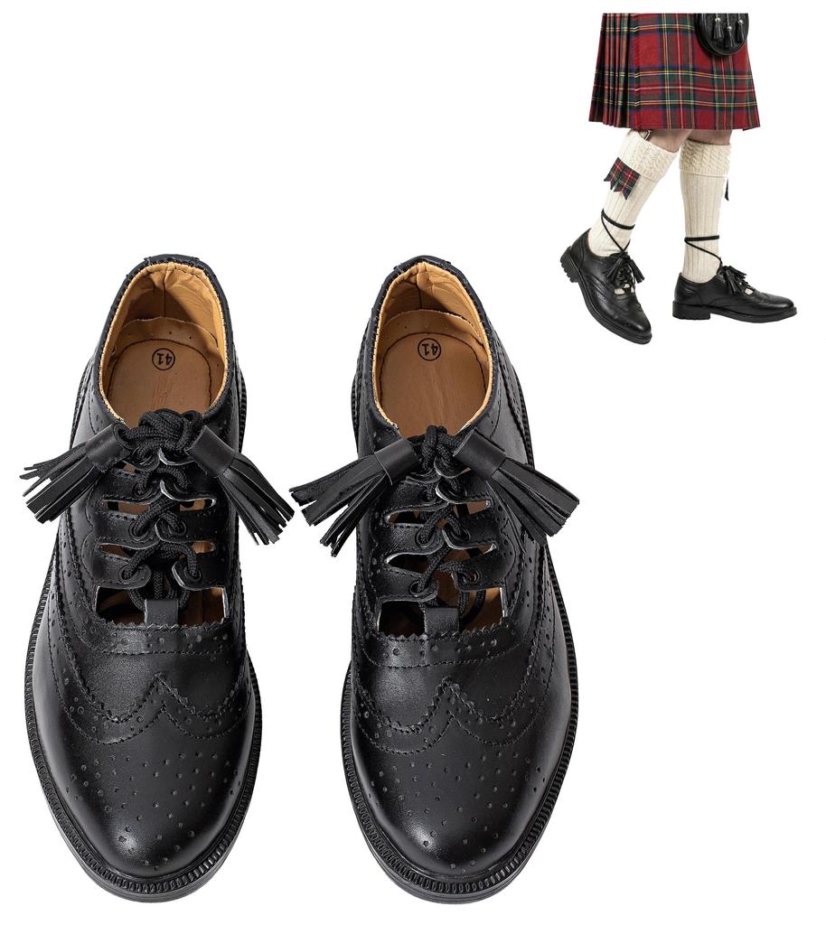 Ghillie Brogues Leather Brogues Scottish Kilt Shoes Oxford Boots for Kilts Scottish Dress