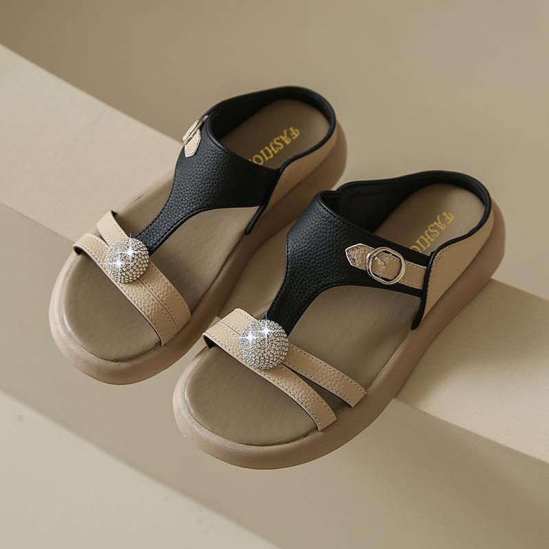 

Size 35-42, large size women s shoes slippers women s summer wear flat-bottomed fashionable rhinestones, light and comfortable soft-soled women s sa 35 чёрный