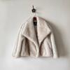 Women's Turn Down Collar Long Sleeve Faux Fur Coat Loose Fit Casual Winter Jacket