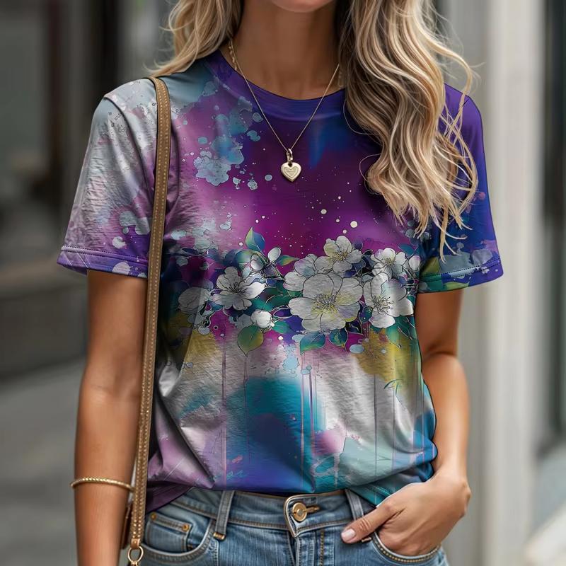 Summer Garden Flower 3D Print T-shirts Women Streetwear Fashion Casual Short Sleeve T Shirt O-neck Tees Tops Clothing