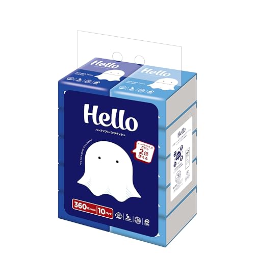 [Case Sale] Hello Soft Pack Tissue Paper, Half Size, 180 Sheets X 10 Packs X 12 Packs 5242