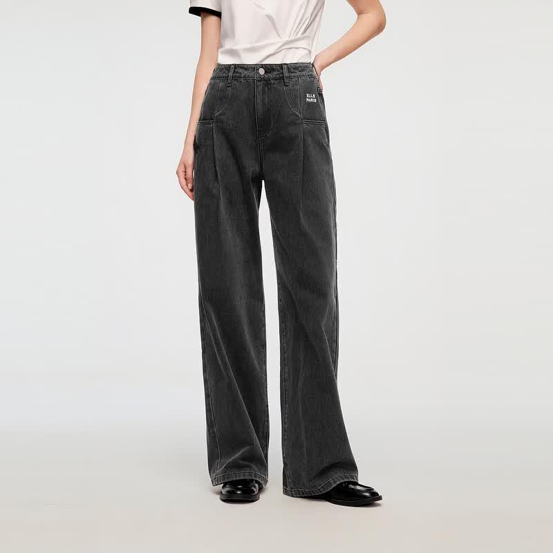 ELLE Women s Vintage Straight-Leg Jeans L