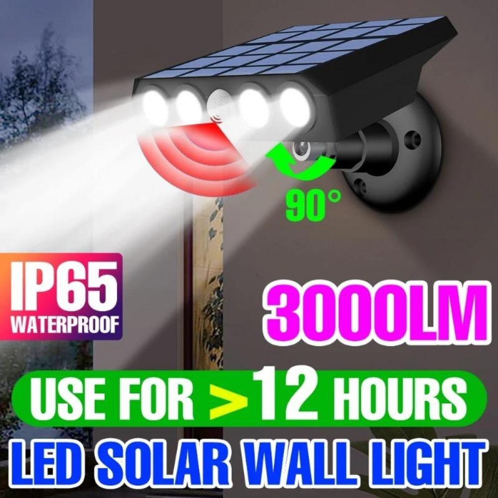 LED Solar Wall Light 5V Outdoor Garden Lamp Motion Sensing Street Spotlight IP65 Waterproof Lampada For Courtyard Lighting