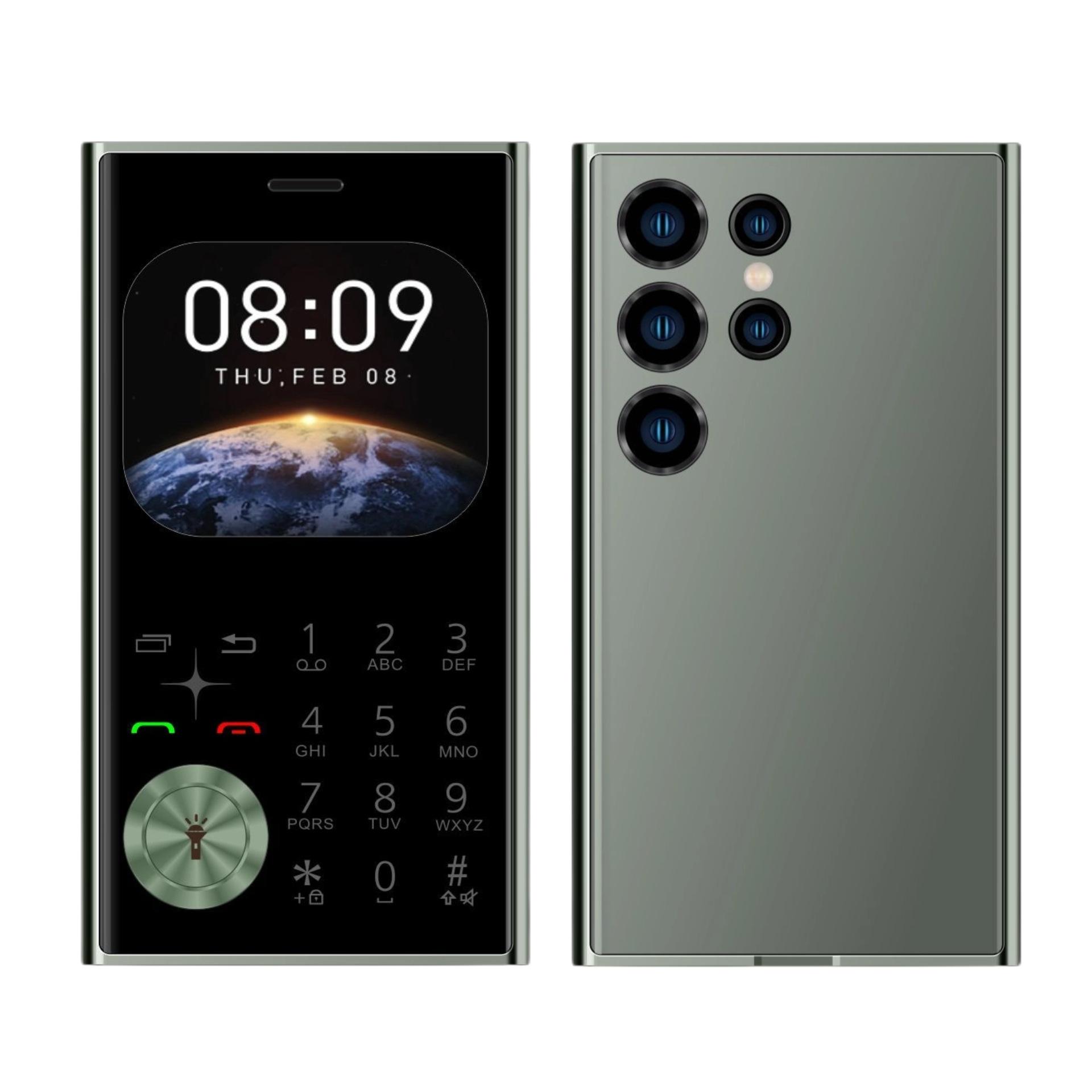 

Маленький сотовый телефон 2 SIM-карты камера фонарик MP3 FM Magic Voice 2.01 дисплей 2G GSM кнопочные мобильные телефоны Without TF card зелёный