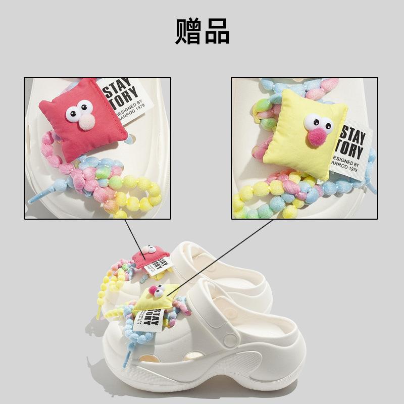 Round ball colored woven bubble shoelaces, casual shoes, slippers, hole shoes, flower shoes, breathable and non-slip soft soles