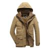 Men's  Mid-Length Fleece Lined Thick Padded Parka, Casual Windproof Warm Winter Cotton Coat for Young Men