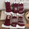Girls' Festive Red Leg Warmers - Thick & Warm for Autumn/Winter