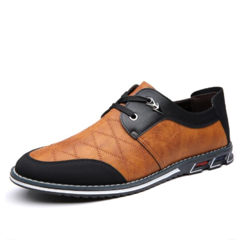 Męskie Skórzane Casualowe Buty Do Jazdy Sznurowane Modne Klasyczne Męskie Oddychające Trampki Zapatos De Hombre H211