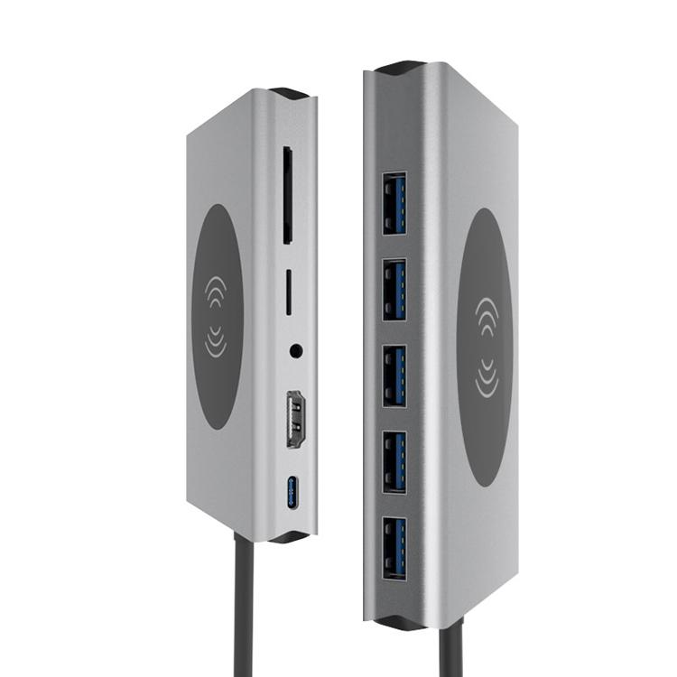 13 in 1 Usb 3.0 Type C Hub Multiport Dock Station With 4k Rj45 Tf Pd Charging Adapter Power Usb Hub