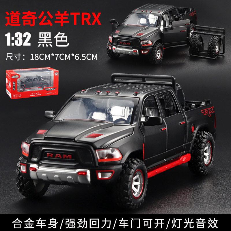 1:32 Dodge Ram TRX Terrängmodifierad Pickupbil Legering Metall Pressgjuten Modellbil Ljud Och Ljus Pull Back Leksak Samlarföremål Gåvor