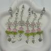 Lovely Phone Charm Colorful Beaded Keychain Acrylic Alloy Keyring Bag Accessory