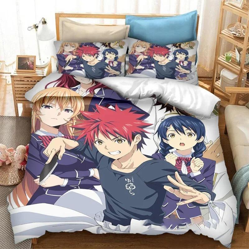 Anime Food Wars Shokugeki No Soma Bedding Set Duvet Cover Bedroom Comforter Twin King Size Quilt Cover Home Textile