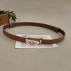 Pure Ladies Cowhide Leather Belt Silver Alloy Buckle Casual Decoration Formal