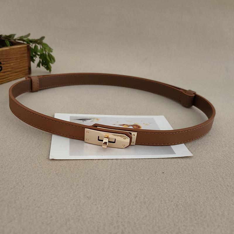 Pure Ladies Cowhide Leather Belt Silver Alloy Buckle Casual Decoration Formal