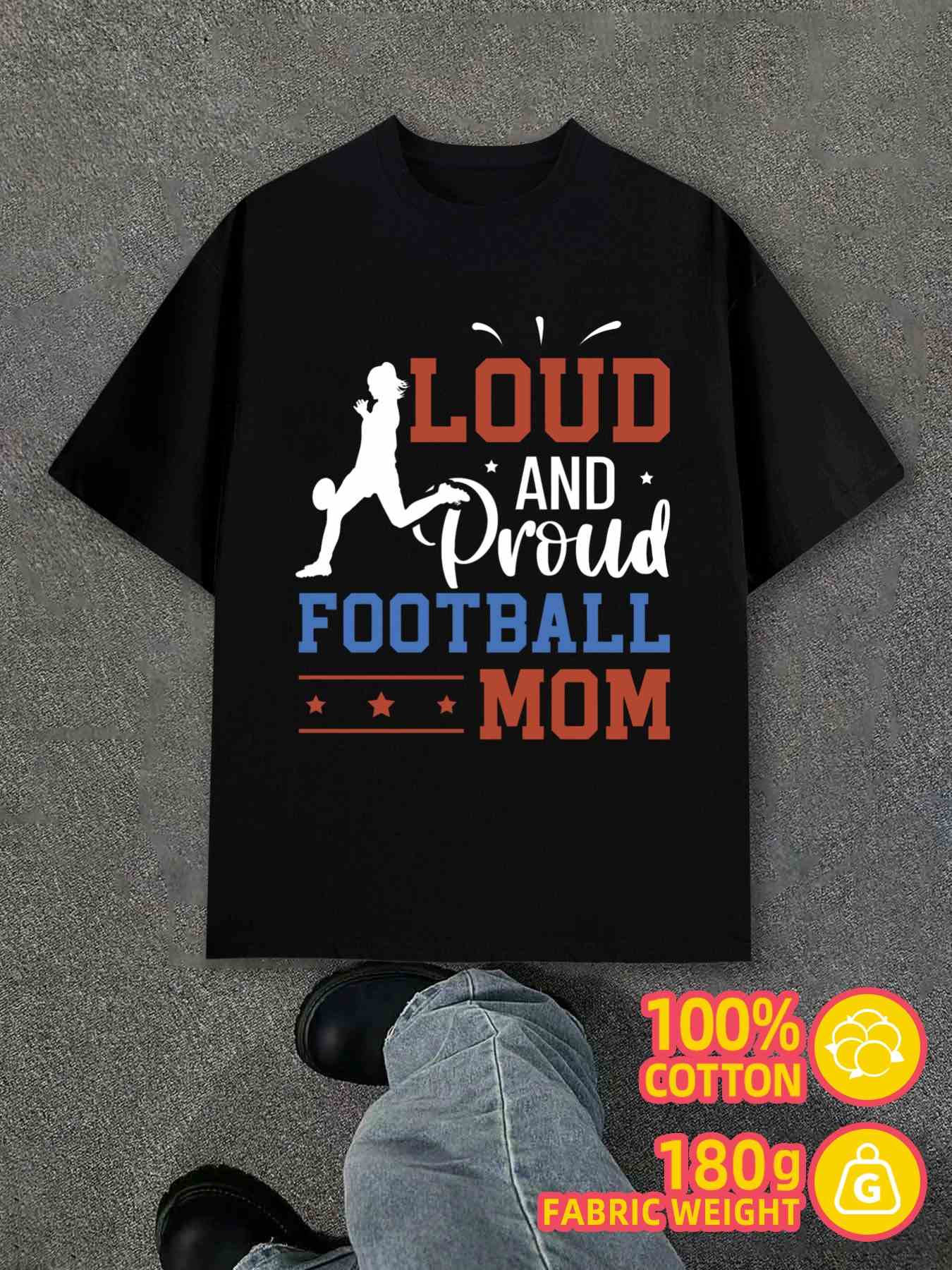 Men s T-Shirt Y2K Limited Edition Football Mom 4XL