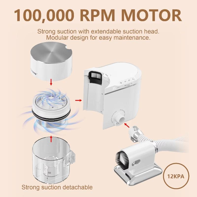 Taladro Eléctrico para Uñas 2 en 1 de 240W con Extractor de Polvo Incorporado Herramienta Profesional de Lima de Uñas para Salón de Manicura Pedicura