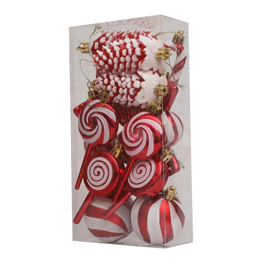 15Pcs Christmas Hanging Ornaments Decorative Xmas Balls Baubles for Holiday