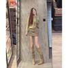 Women's boots for autumn and winter 2025 new French black knee high boots with pointed temperament and super high heels