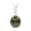 Pendentif - PEARLS & COLORS - Perle de Culture de Tahiti Poire 10-11 mm - Or blanc 375/1000 9 ct - Qualité A+