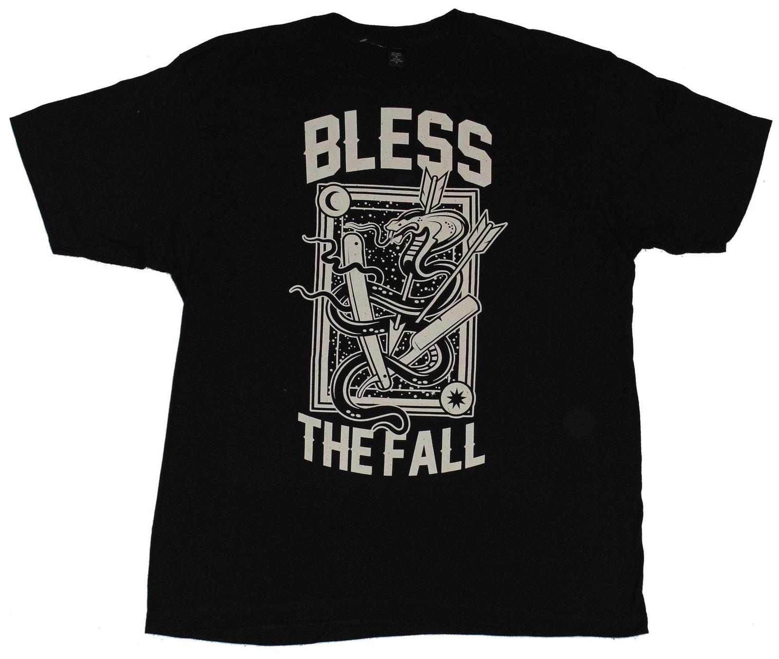 Bless the Fall Adult New T-Shirt - Blessthefall Knife Arrow Cobra Card Pic XXL