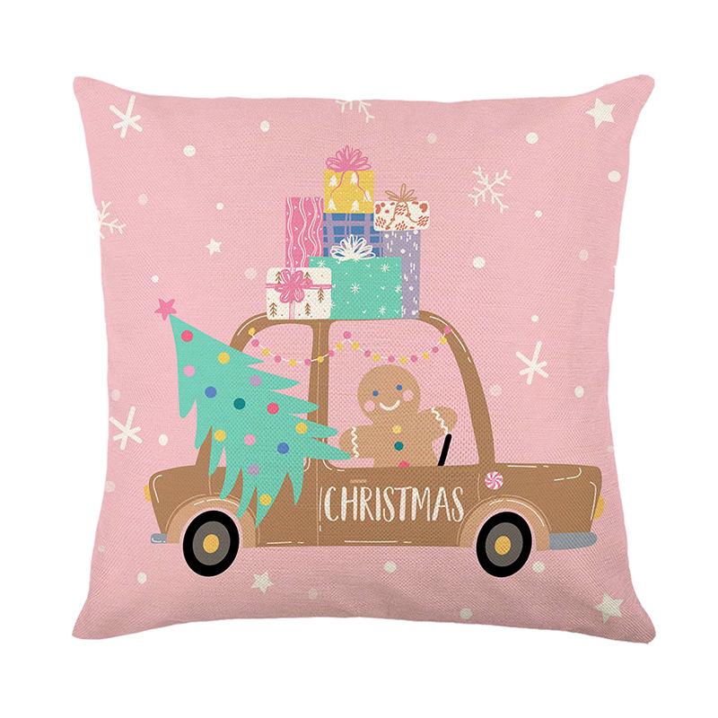 

New Christmas Print Pillowcase Home Imitation Linen Sofa Decorative Cushion Bedroom Pillowcase 45 * 45Cm (without pillow core)
