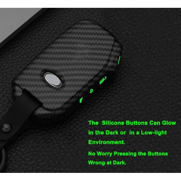 Key Fob Cover Case Fit for Kia Ceed Cerato Forte Niro Seltos Sorento Soul Sportage Telluride K5 Keyless Entry Remote Case Holder ABS Carbon Fiber