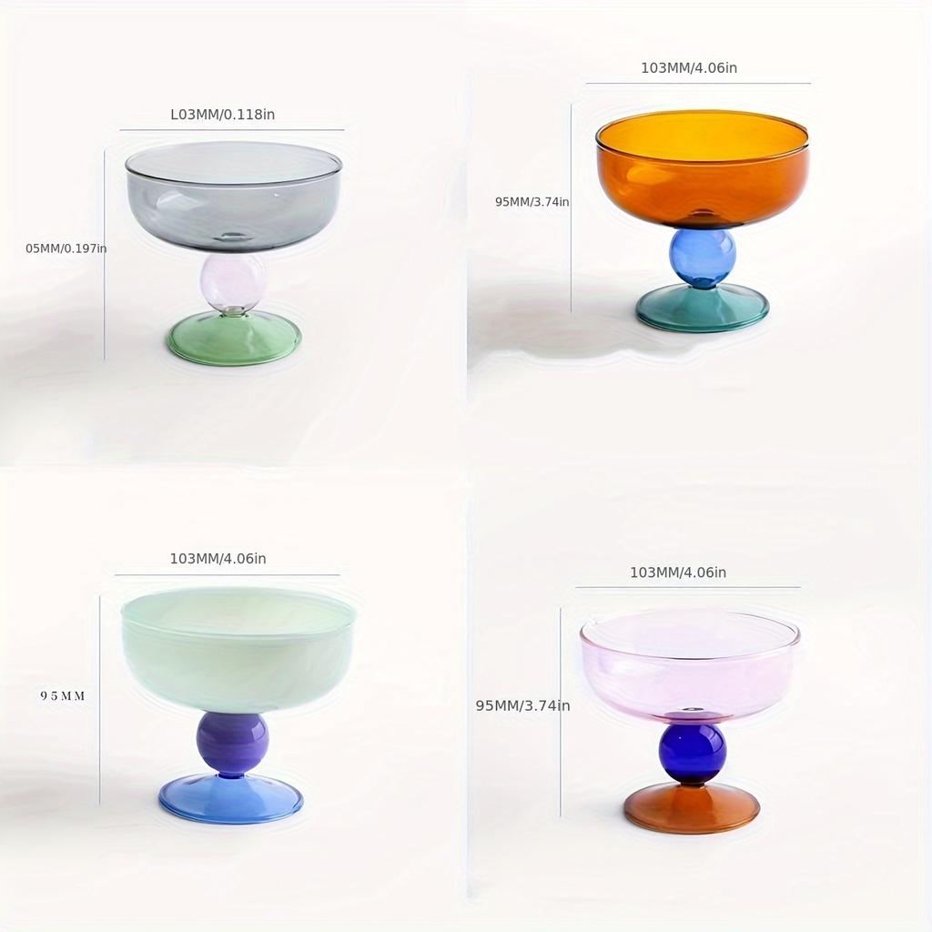 Colorful Glass Bowls Icecream Glass Bowls Creative Kitchen Salad Soup Container Tableware Soup Fruit Bowls Dining Utensils Gifts