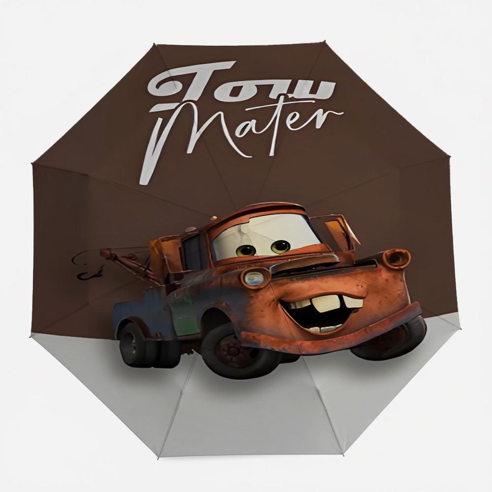 

Disney Cars Tow Mater Print Automatic Folding Umbrella, Portable Waterproof Windproof Travel Umbrella for Kids and Adults (as the picture,Iron&8K)