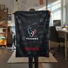Custom Name Houston Texans Flannel Blanket, High quality Comfortable for All Seasons, Home Decor, Warmth and Comfort