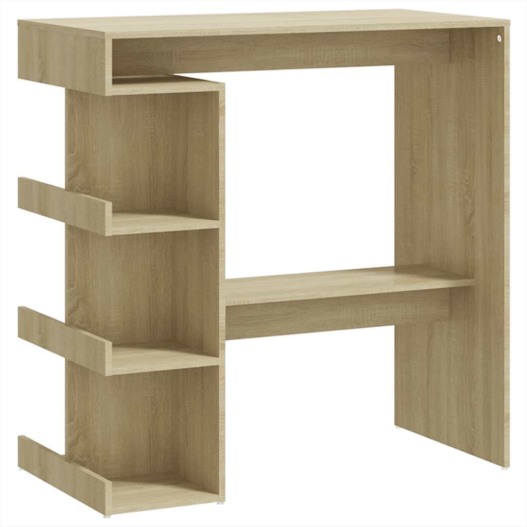 Bar Table with Shelf Sonoma Oak Finish 100 x 50 x 101.5 cm Particleboard