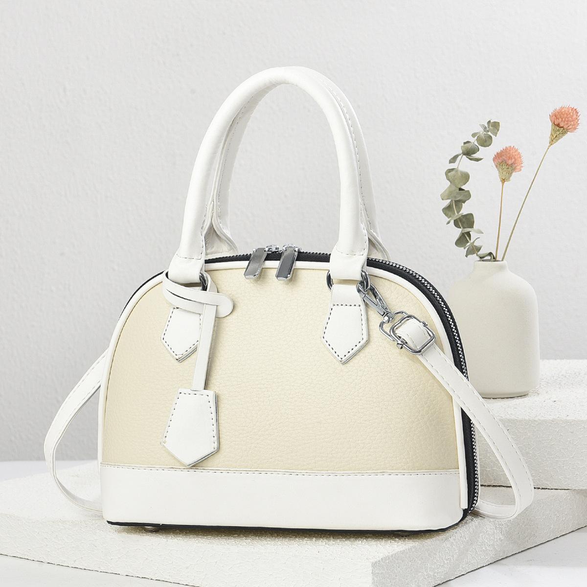 Latest Macaron Fashion Bag Simple Splicing Temperament Shoulder Purse High Appearance Level Large Capacity Shoulder Crossbag Bag .