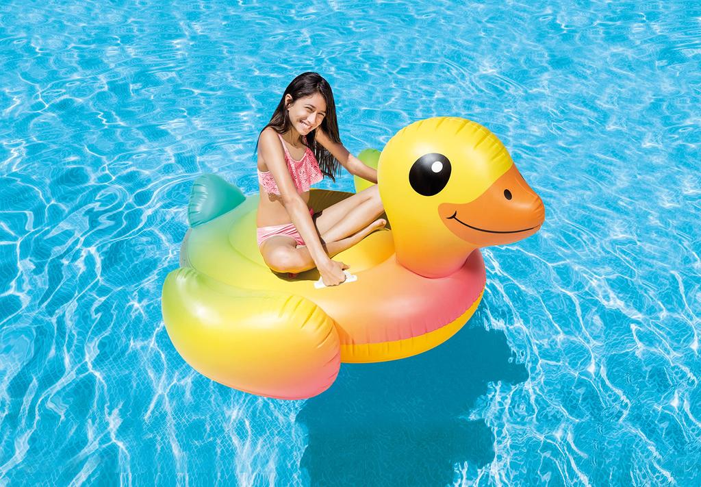 Intex Yellow Duck Inflatable Ride-On 58 X 58 X 32 for Ages 14+