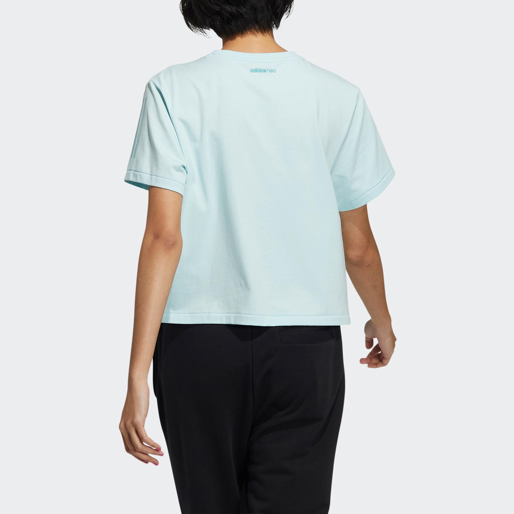 Adidas Neo Повседневная Спортивная Дышащая Прямая Футболка Женские Топы H16267 XL — фото 3