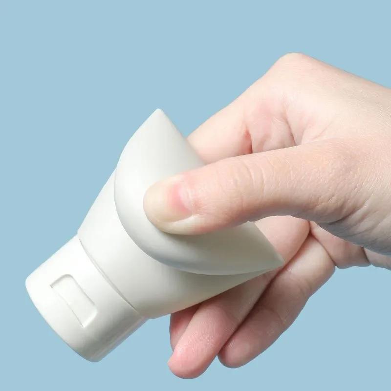 1set-Refillable Bottle 60ml Soft Silicone Lotion Container Squeeze Tube Empty Bottle Portable Travel Shampoo Bottle