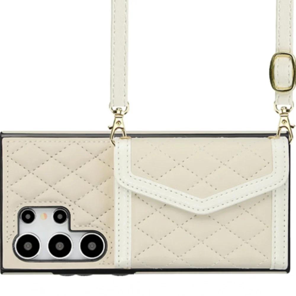 RFID Blocking Card Holder PU Leather Cover For Samsung Galaxy S24 Ultra S23 S21 S20 FE S22 Plus +Note 20 Crossbody Wallet Case