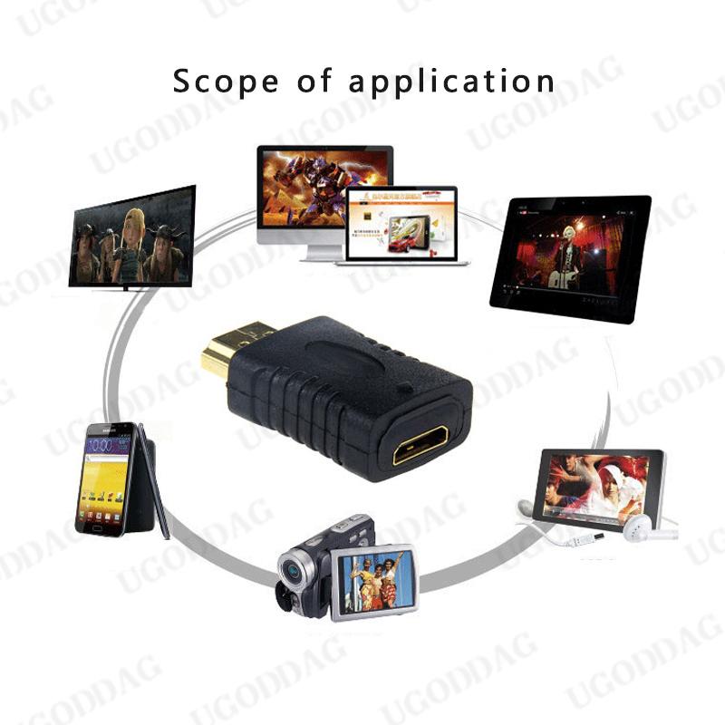 HDMI-compatible Male to Mini HDMI-compatible Female Full Converter for Computer HDTV Television Monitor Projector Gold Plated