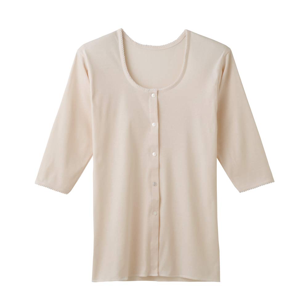 

Рубашка с открытым передним рукавом KQ5034 Comfort Workshop Calm Beige M [Gunze] 3/4 для женщин