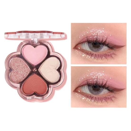 6g Fashion Eye Shadow Plate Multiple Textures Dress Up Easy To Pearlescent Matte Clover Eye Shadow for Makeup Studio