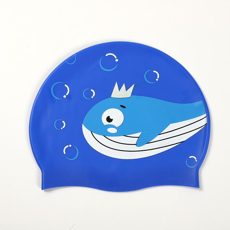 Dinosaur Kids' Waterproof Silicone Swim Cap – Comfortable Fit, Ear & Hair Protection, Cute Cartoon Design for Boys & Girls