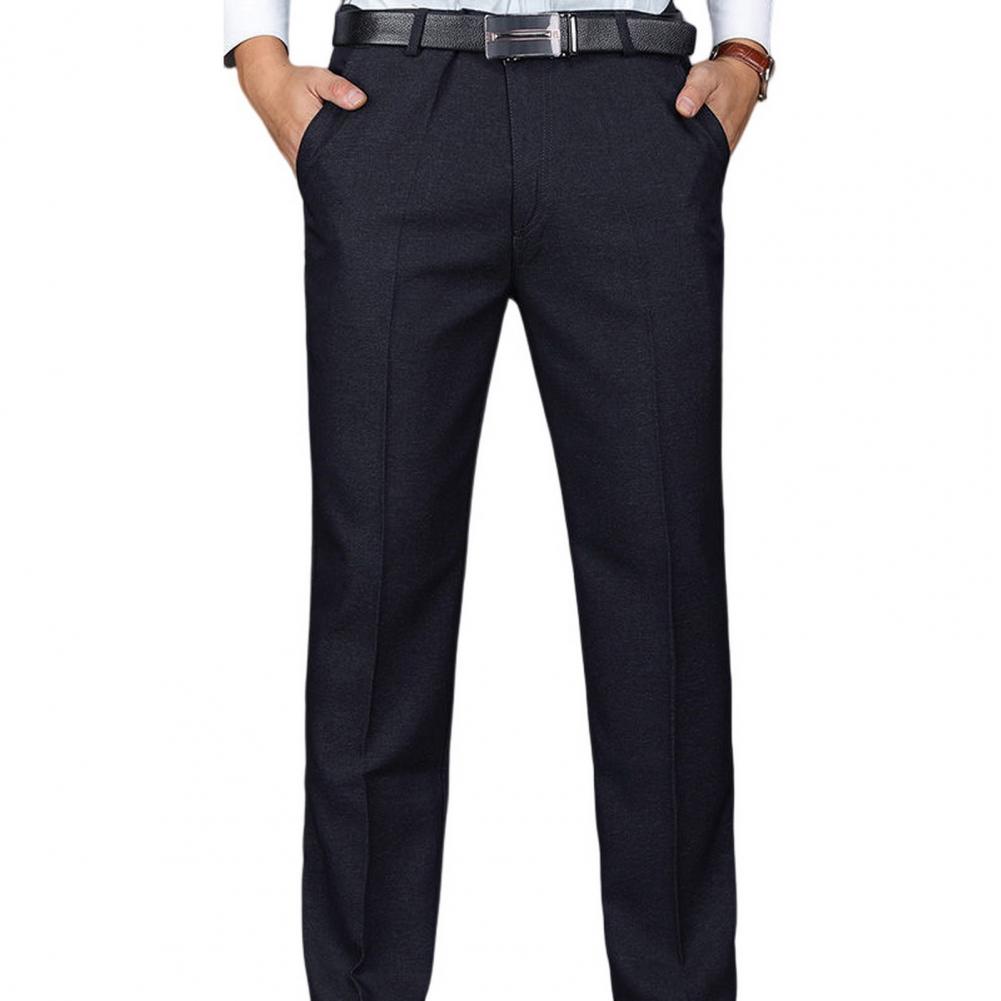 Formal Casual Trousers Ankle Length Work Pants 3D Cutting Full Length Casual Male Straight Leg Pants  Workwear