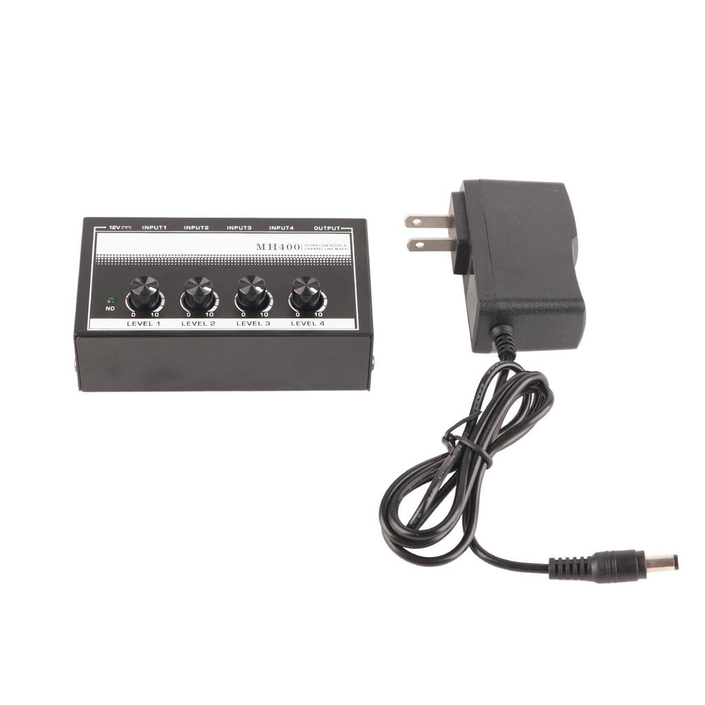 4?Channel Line Mixer Mini Metal Ultra Low Noise Hub Microphone Audio Equipment MH400US Plug 110V