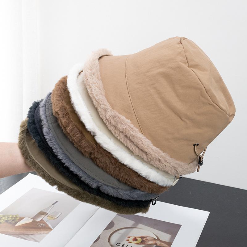 Women' Velvet Thickened Bucket Hat, Winter Cold Protection and Warm Ear Protection, Thick Basin Hat, Fisherman's Hat.