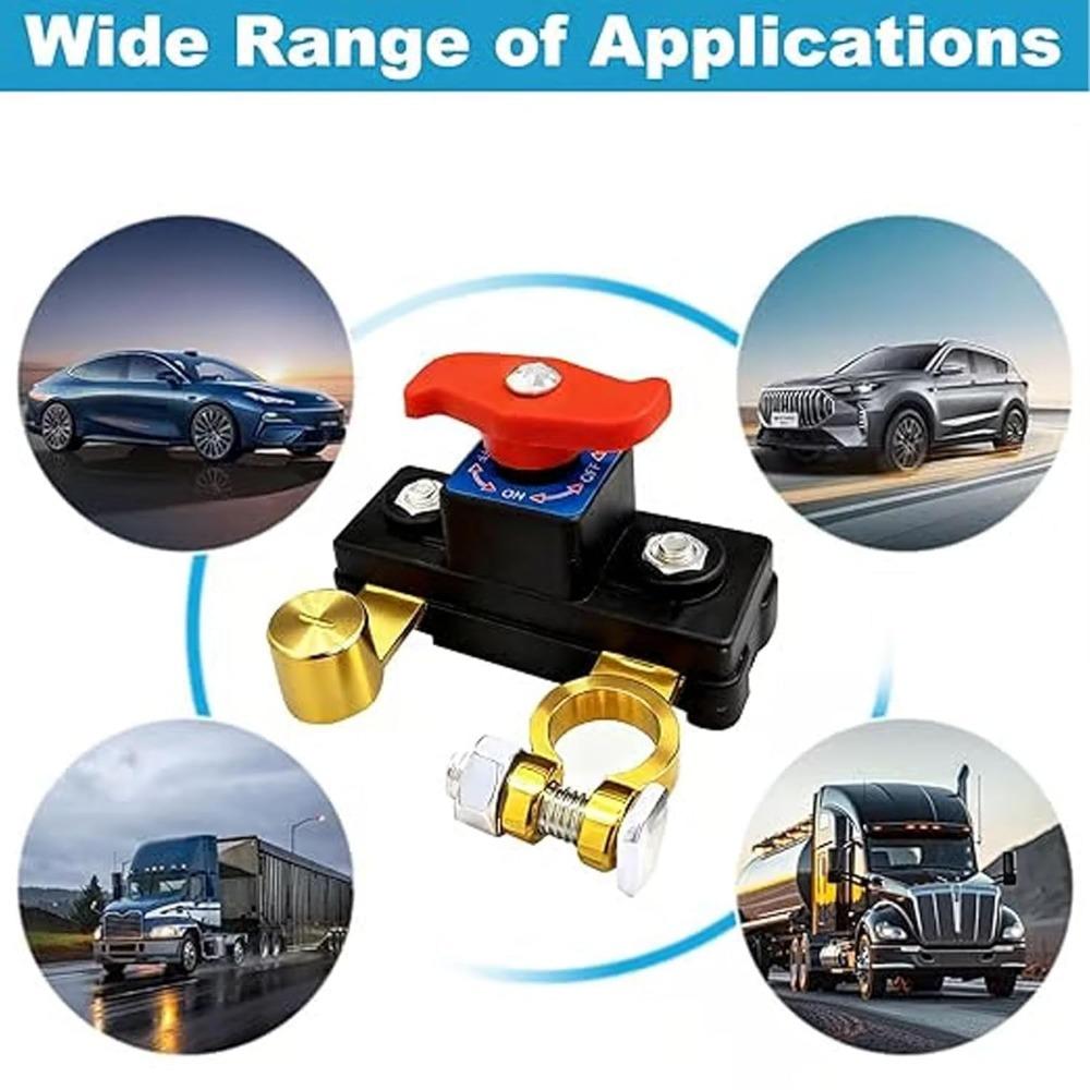 Universeller Batterieschalter – Auslaufschutz – Batterieschalter 12V/24V für Auto, Boot, LKW mit Klemmen