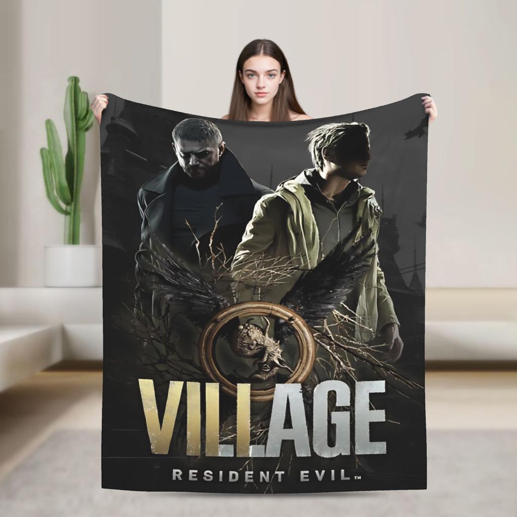 Leon Kennedy Blankets Resident Video Game Eviled Flannel Vintage Soft Throw Blanket for Home Spring/Autumn