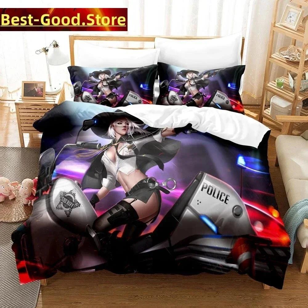 3D Anime Sexy Girls Overwatch Bedding Set Printed Bed Set With Pillowcase Duvet Cover Soft Single Double Queen Super King Size
