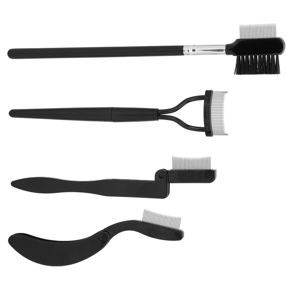 4 Pieces Folding Eyebrow Comb Eyelash Separator Grooming Brush Portable Makeup Tool for Girls Women