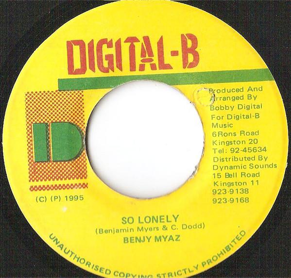 

7inch Record BENJI MYAZ So Lonely NONE DigitalB 1995 Jamaica Reggae Ska Dub Used