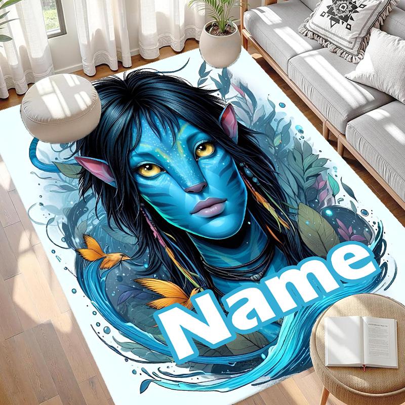Custom Name Personalized Avatar Print Carpet, Versatile Home Decor Rug, for Playroom, Apartment, Balcony, Entryway, Hallway Gift