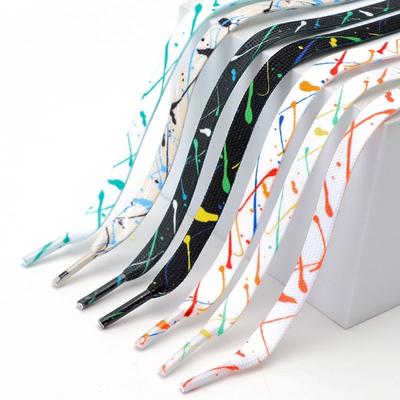 New Flat Splash Ink Shoelaces for Sneakers Canvas Casual Shoes Shoelace Colorful Shoe Laces for Women Men Shoes Accessories