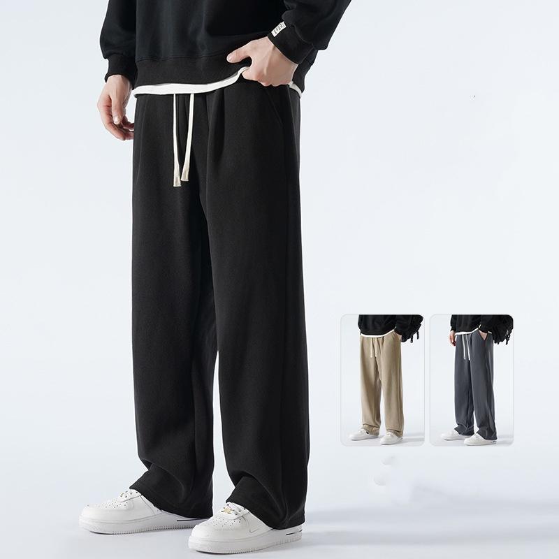 Winter Double-sided Austrian Fleece Plus Velvet Thickened Men's Trousers Sports and Leisure Plus Velvet Pants Men's Austrian Fleece Loose Guard Pants